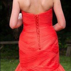 Size 8, Tangerine, mermaid dress, no alterations
